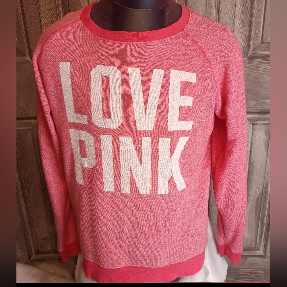 Pink By Victoria Secret Over Sized Crew Neck Sweatshirt Women's size XS